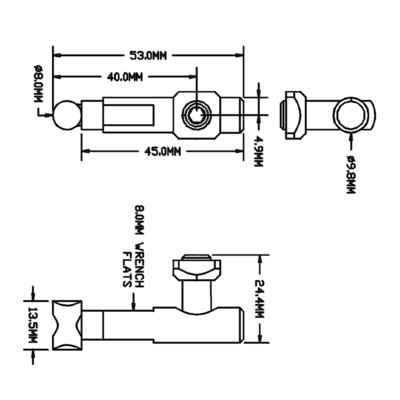 41-221-1 MODULAR SOLUTIONS 45 MITRE CONNECTOR 90 DEG DRILLING REQUIRED